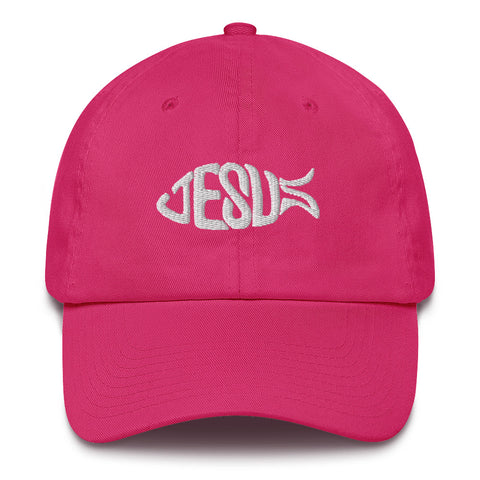 Jesus Fish Font Cotton Christian Hat