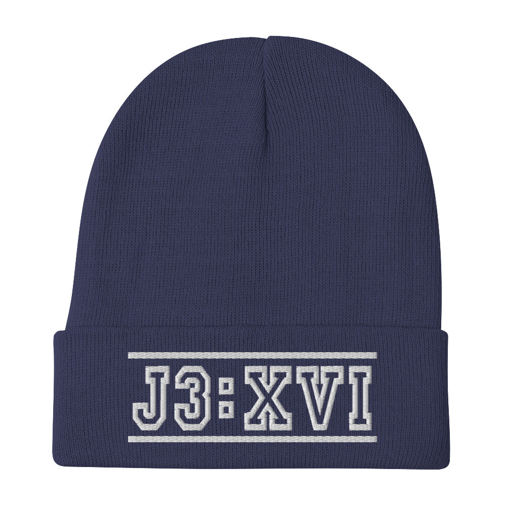 John 3:16 Embroidered Beanie, Christian Beanie