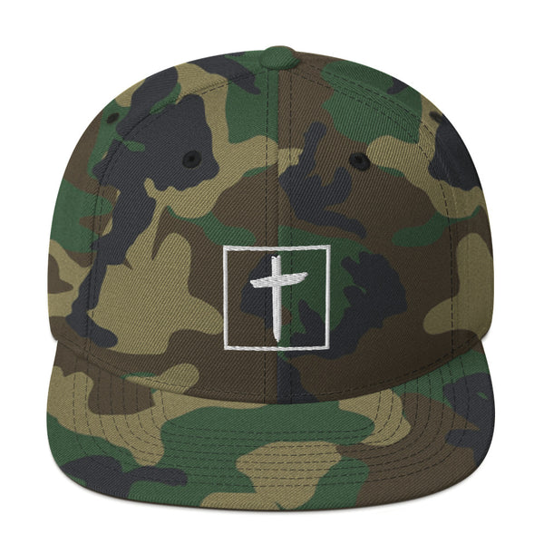 The Cross with Box Snapback Christian Hat