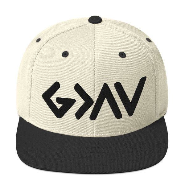 God Greater Than Highs and Lows, 3d Puff Black Thread Embroidered - Christian Hat