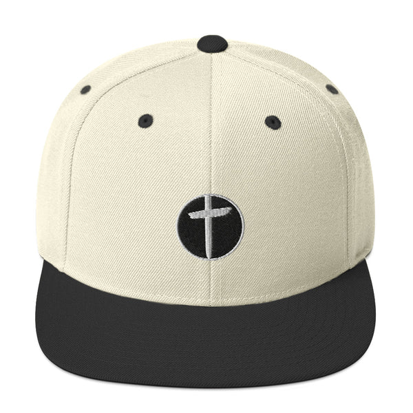 Circled Cross Embroidered Snapback Hat - Christian Hat