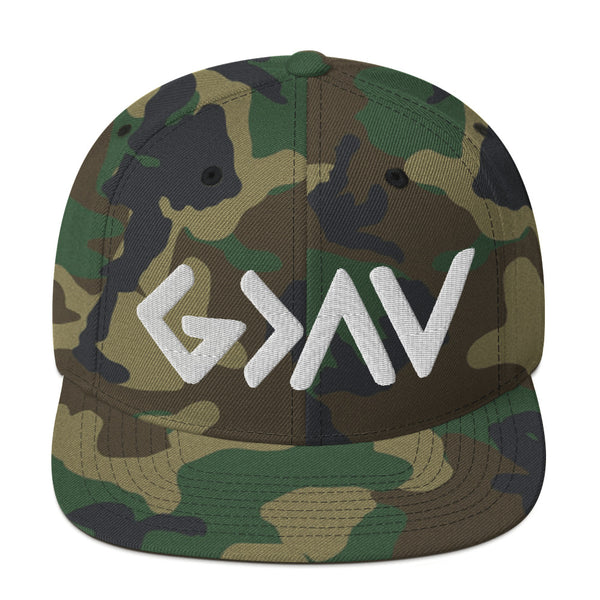 God Greater Than Highs and Lows, 3d Puff White Thread Embroidered - Christian Hat