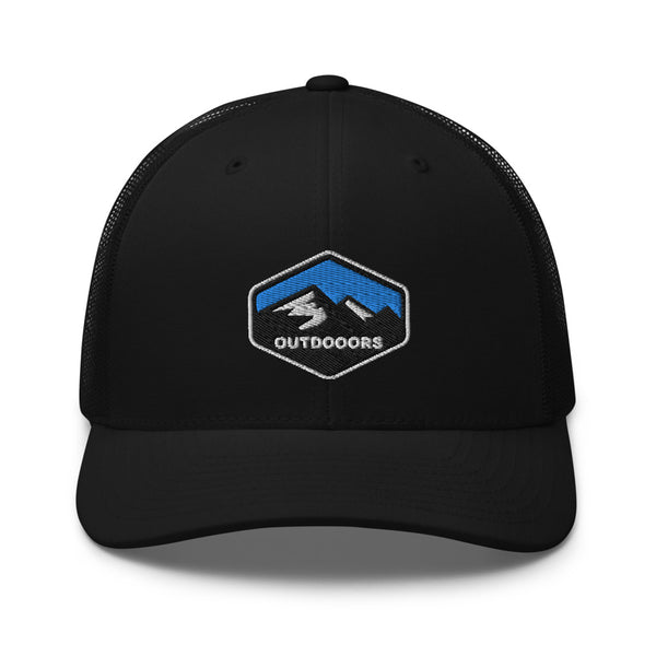 The Great Outdoors Embroidered Trucker Hat - Mountains, Trees and Being Outside