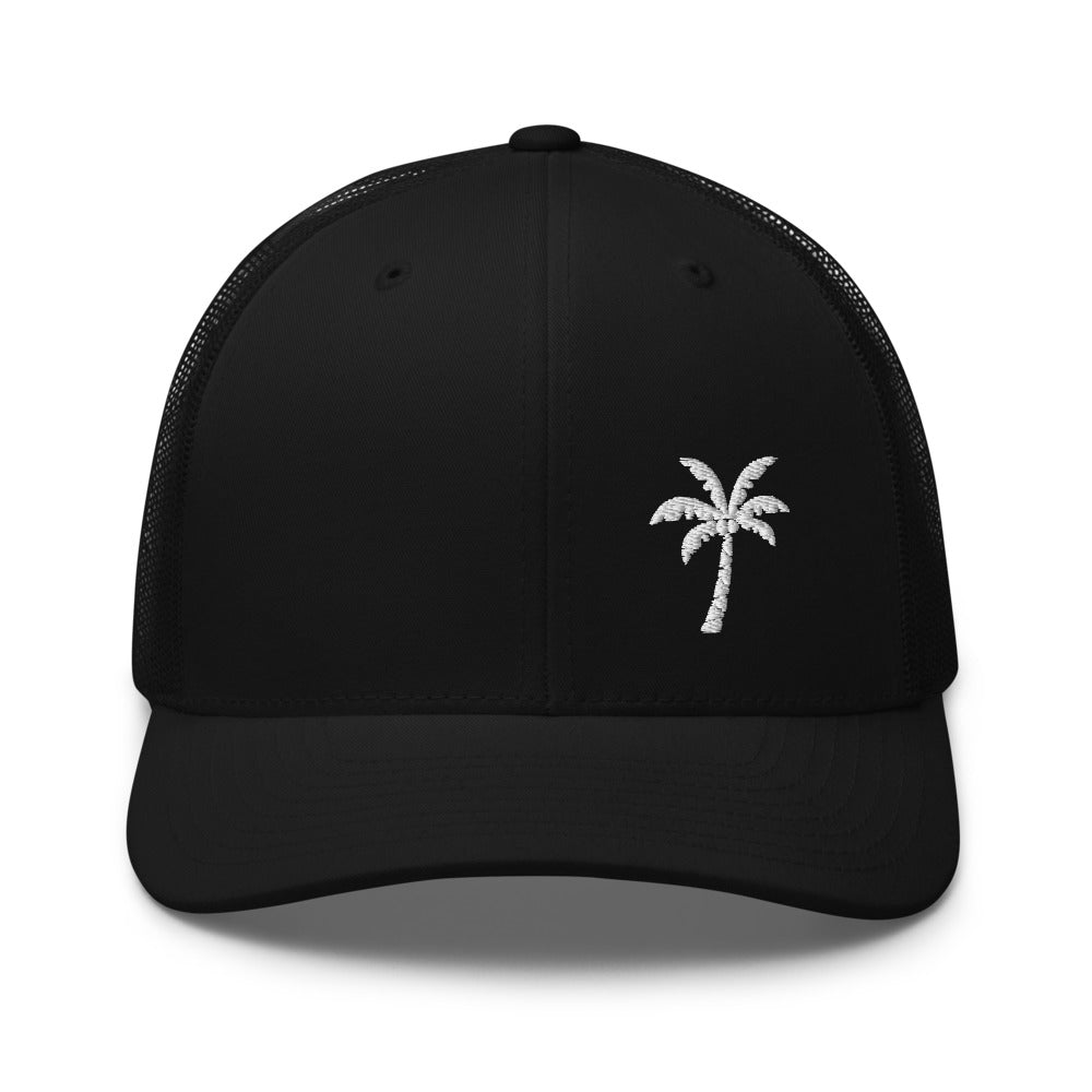 Palm Tree Embroidered Trucker Cap - Sunshine and Beach Time