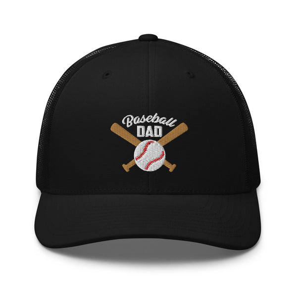 Baseball Dad Embroidered Trucker Hat, Baseball Bat