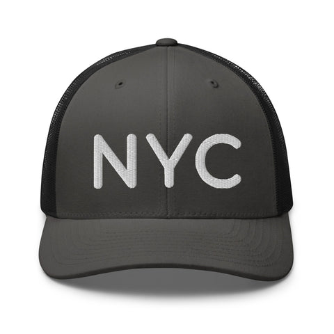 NYC 3d Puff Embroidered Trucker Hat, New York Hat, New York City