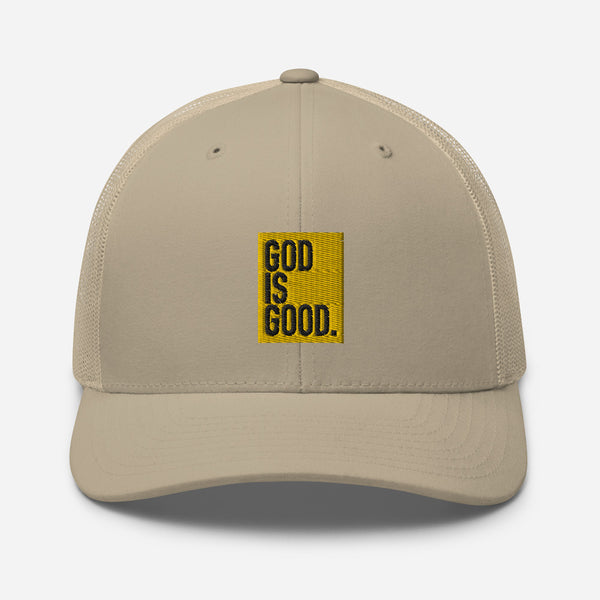 God Is Good Y/B Embroidered Trucker Cap - Christian Hat