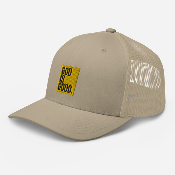 God Is Good Y/B Embroidered Trucker Cap - Christian Hat