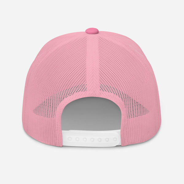 Faith Over Fear, Pink and White Embroidered Trucker Cap - Christian Hat