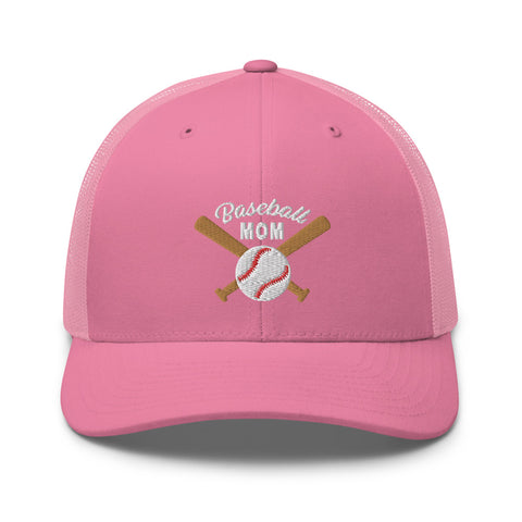 Baseball mom Embroidered Trucker Cap, Trucker Hat, Baseball Bat