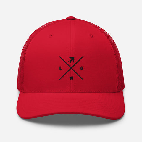 Let God Work, Black Thread Embroidered Trucker Cap - Christian Hat