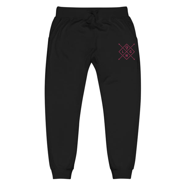 Let God Work Pink Thread Embroidered Unisex fleece sweatpants, Christian Apparel