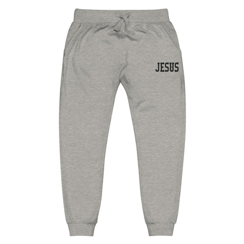 Jesus Black Thread Embroidered Unisex fleece sweatpants