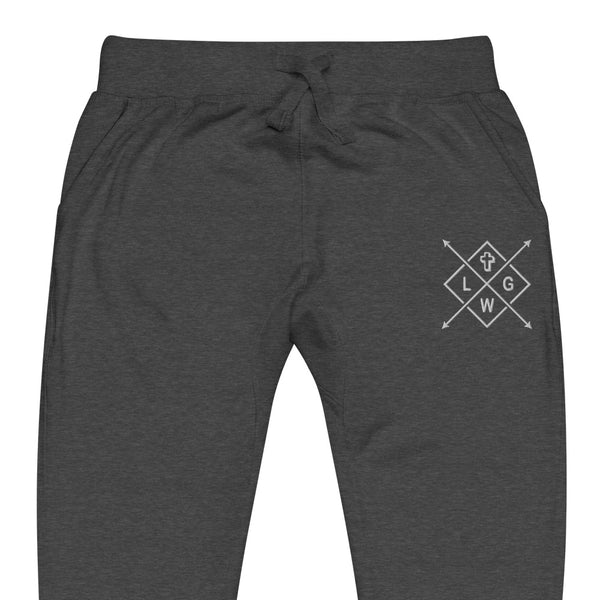 Let God Work W Embroidered Unisex fleece sweatpants, Christian Apparel