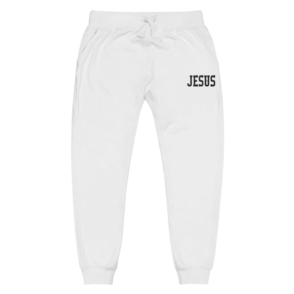 Jesus Black Thread Embroidered Unisex fleece sweatpants