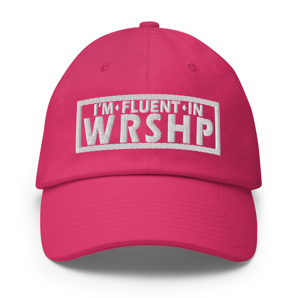 I'm Fluent In WRSHP Cotton Cap White Print - Christian Hat