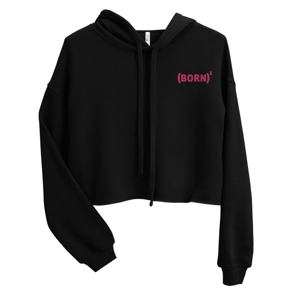 Born Again p/ Embroidered Crop Hoodie